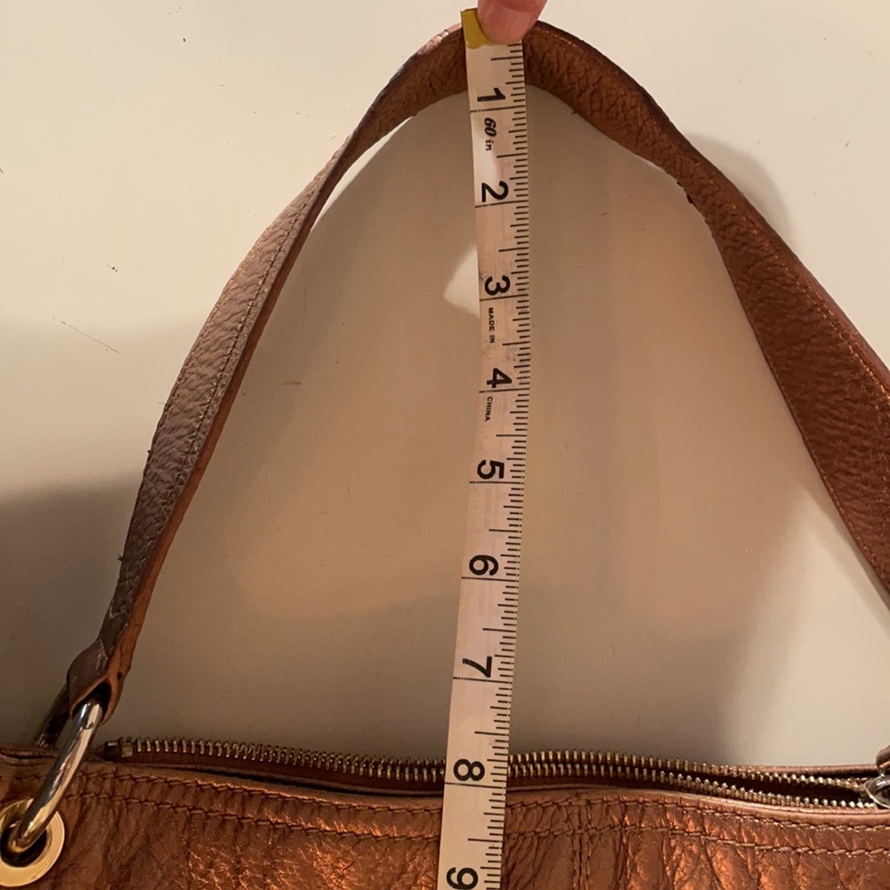 Authentic Michael Kors Metallic Copper Soft Leather Shoulder Bag Purse - Picture 15 of 15